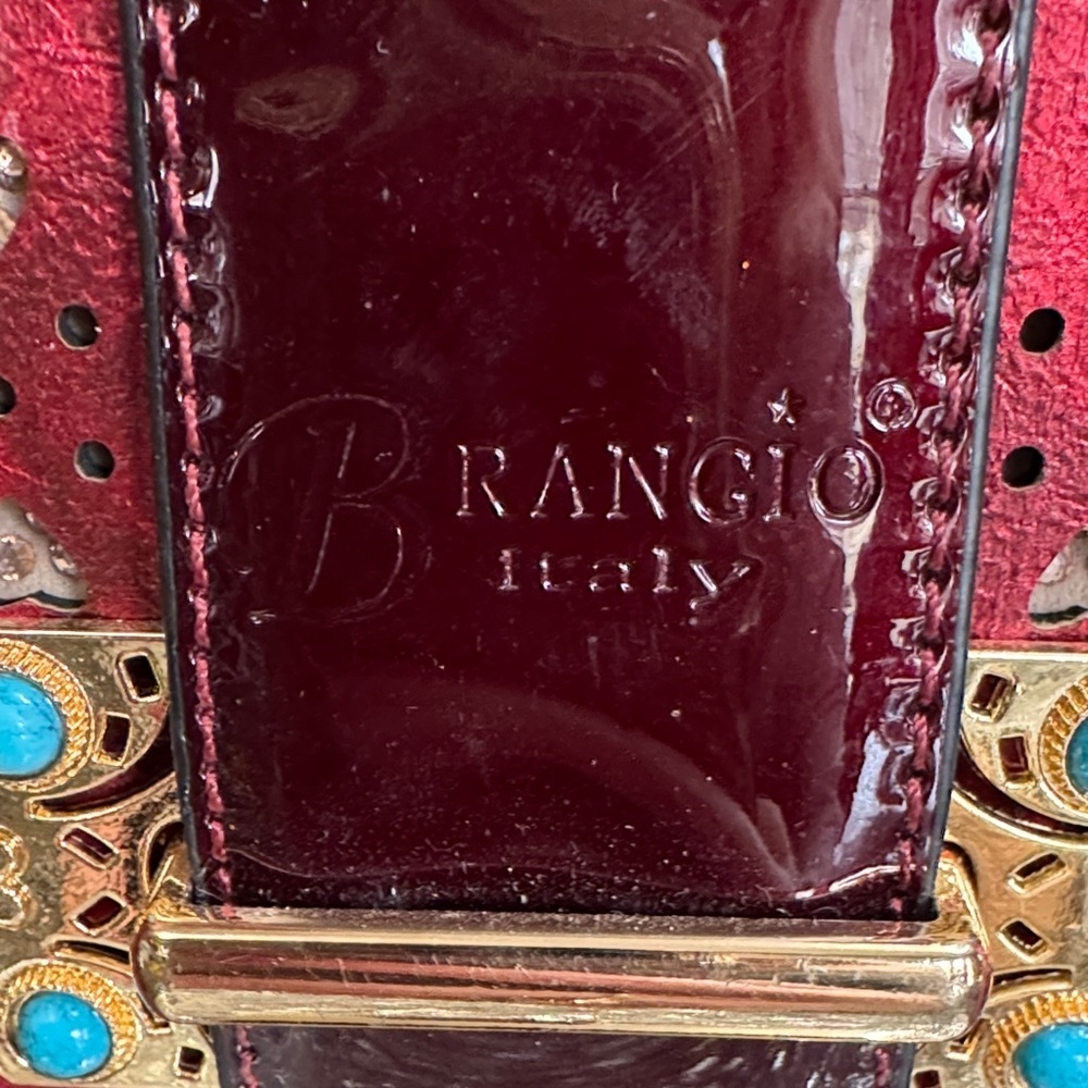 Brangio Italy metallic Red Studded Shoulder Bag - Picture 3 of 15